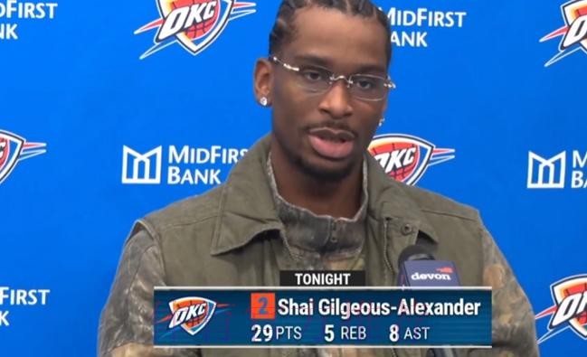 SGA谈杰威手腕伤势:如果我们想赢球,他就必须打出最佳状态 SGA谈杰威手腕伤势:如果我们想赢球,他就必须打出最佳状态